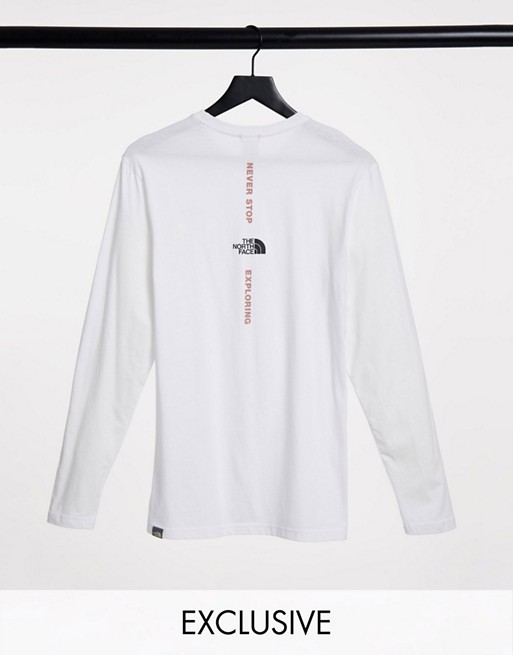 The North Face Vertical long sleeve t-shirt in white Exclusive at ASOS