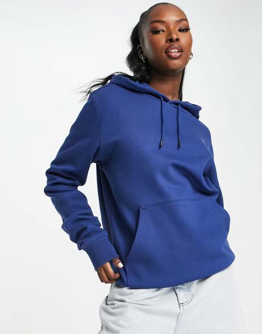 Nike washed blue outlet mini swoosh oversized hoodie