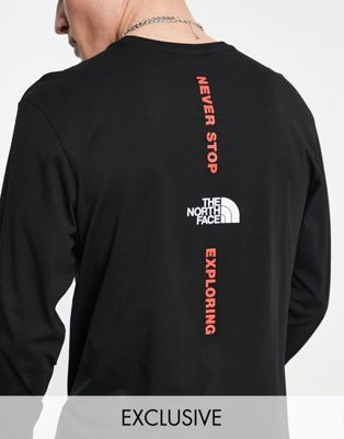 The North Face Vertical NSE long sleeve t-shirt in black Exclusive at ASOS