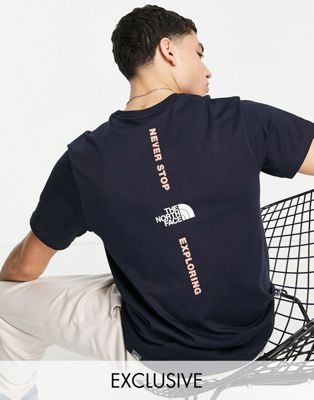 The North Face Vertical NSE t-shirt in navy Exclusive at ASOS