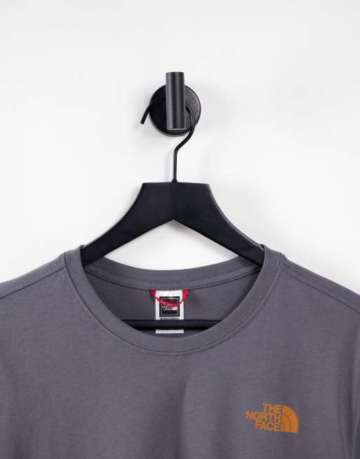 The North Face Vertical T Shirt In Grey Orange Exclusive At Asos Asos