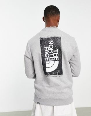 The North Face Vertical Topographic back print sweatshirt in light grey Exclusive at ASOS - ASOS Price Checker
