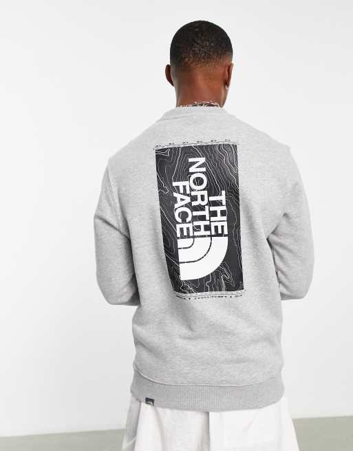 The North Face - Vertical Topographic - Felpa grigio chiaro con stampa sul retro - In esclusiva per ASOS