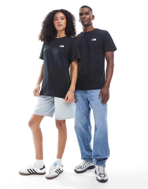 The North Face Vertical unisex backprint logo t-shirt in black