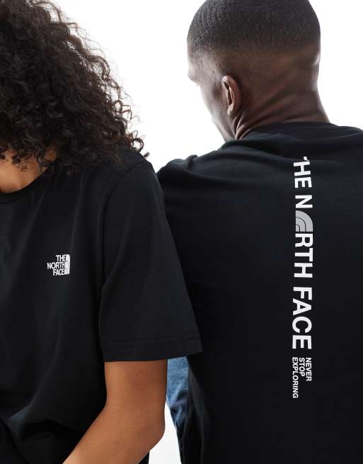 The North Face Vertical unisex backprint logo t-shirt in black