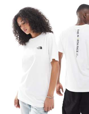The North Face The North Face Vertical unisex backprint logo t-shirt in white