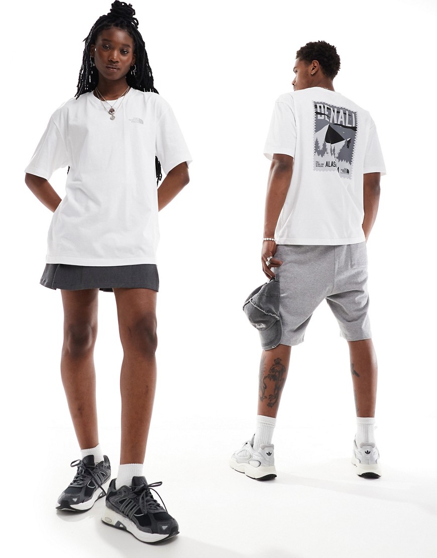 The North Face Vintage Denali backprint oversized t-shirt in white