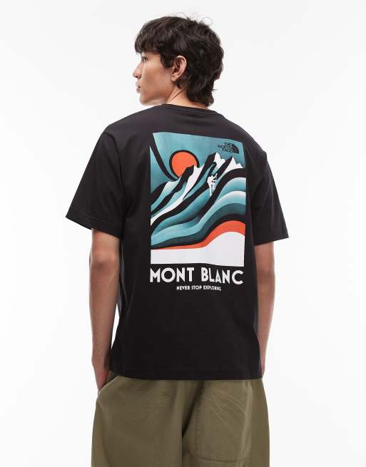 The North Face - Vintage Mountain - Sort og oversized T-shirt med print på ryggen