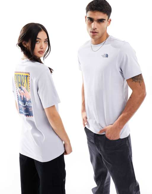 The North Face - Vintage - T-shirt met bergprint in lichtblauw