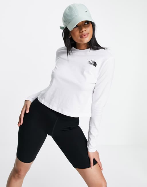 The North Face – Vit långärmad t-shirt i kort design, endast hos ASOS, 3 av 4