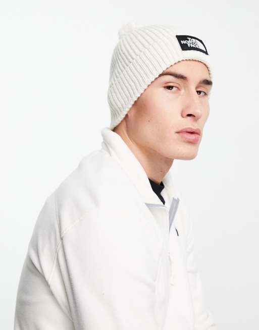 The North Face – Vit mössa med pompom och boxig logga, 3 av 4