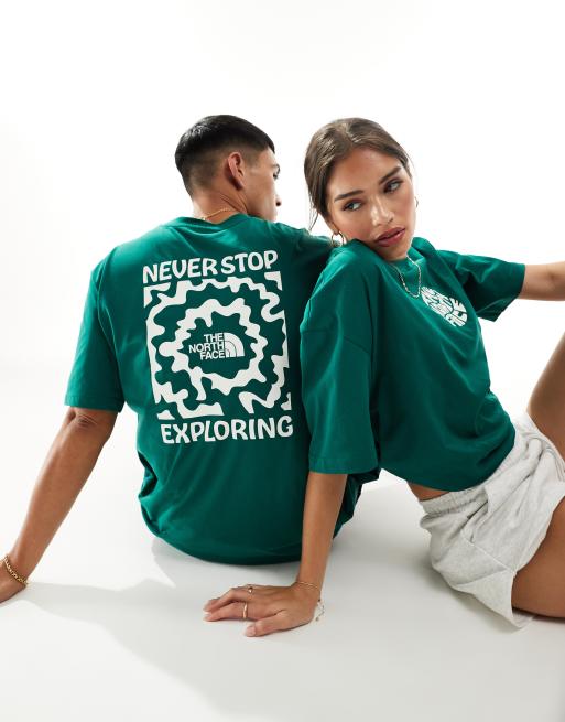 The North Face Voyage backprint oversized t-shirt in dark