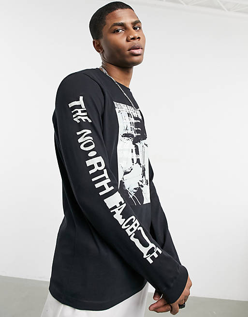 The North Face Warped long sleeve t-shirt in black | ASOS