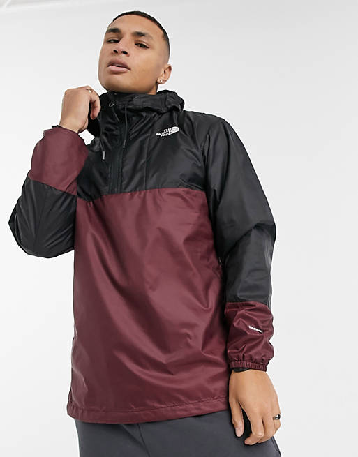 The North Face Wind anorak jacket in burgundy Exclusive at ASOS