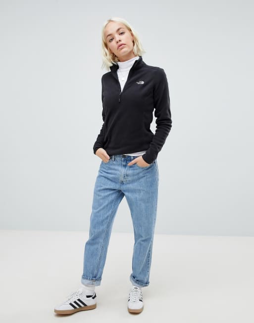 The North Face Women's 100 Glacier Fleece Zip Jacket - Black · Slide Culture