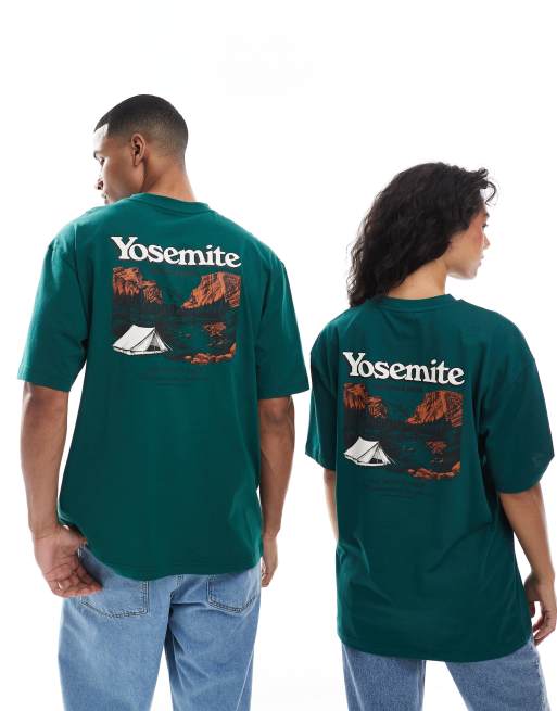 The North Face Yosemite Postcard backprint oversized t-shirt in dark green, 3 of 4