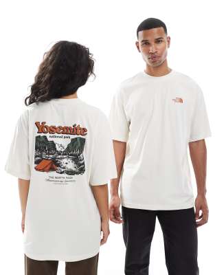 The North Face Yosemite Postcard backprint oversized t-shirt in off white