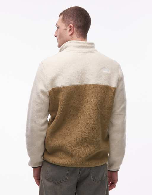 The North Face Yumiori 1/4 zip colourblock fleece in beige, 3 of 5