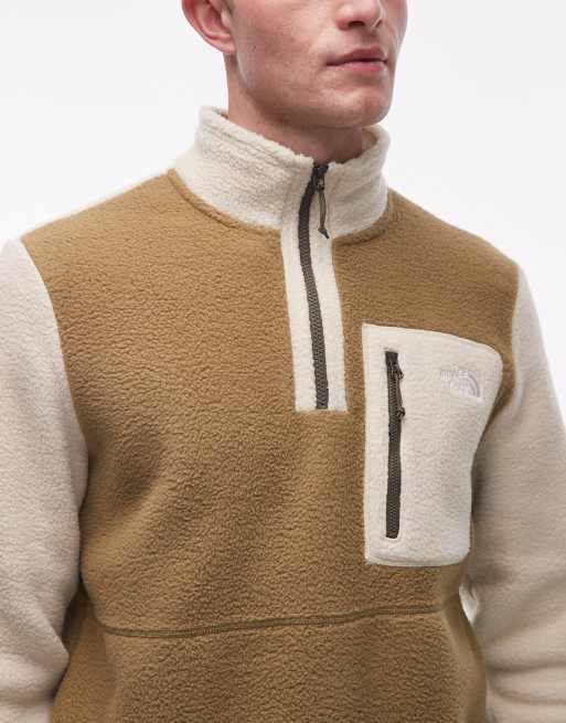 The North Face Yumiori 1/4 zip colourblock fleece in beige, 5 of 5