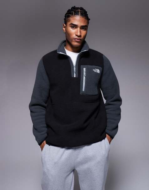 The North Face Yumiori 1/4 zip colourblock fleece in black - view 1