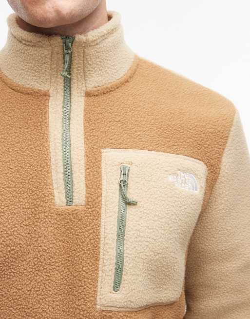 The North Face Yumiori 1/4 zip colourblock fleece in brown, 5 of 5