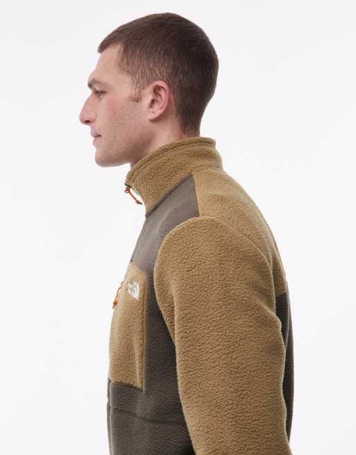 The North Face Yumiori 1/4 zip colourblock fleece in brown | ASOS