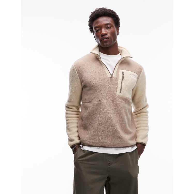 The North Face Yumiori 1/4 zip colourblock fleece in light grey | ASOS