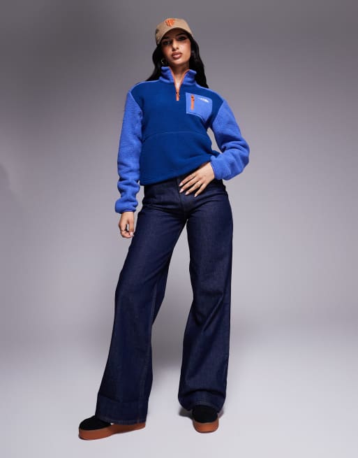 The North Face Yumiori 1/4 zip fleece in blue, 2 of 4