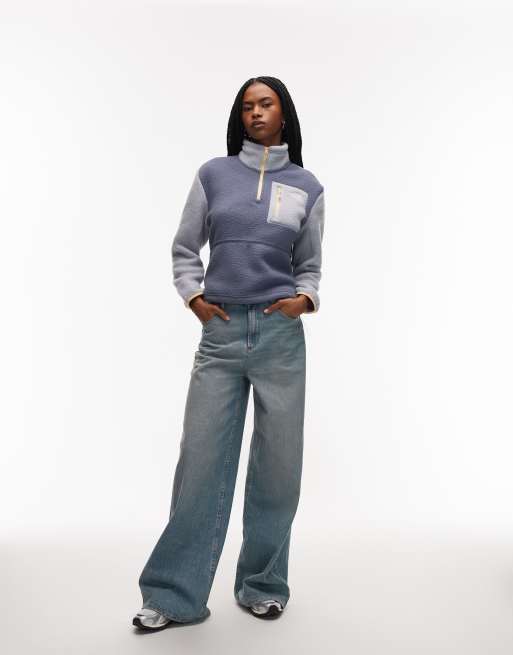 The North Face Yumiori 1/4 zip fleece in blue, 2 of 4