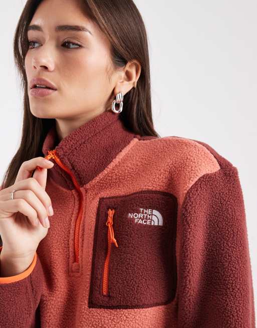 The North Face Yumiori 1/4 zip fleece in red, 2 of 4