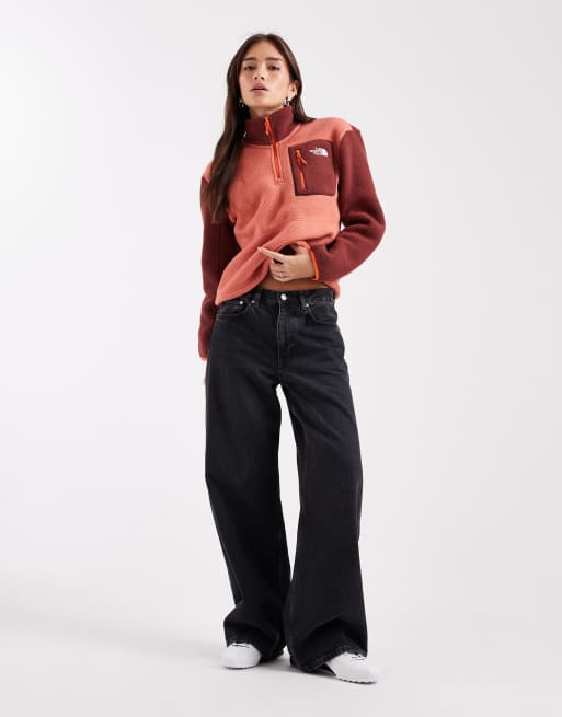 The North Face Yumiori 1/4 zip fleece in red, 3 of 4