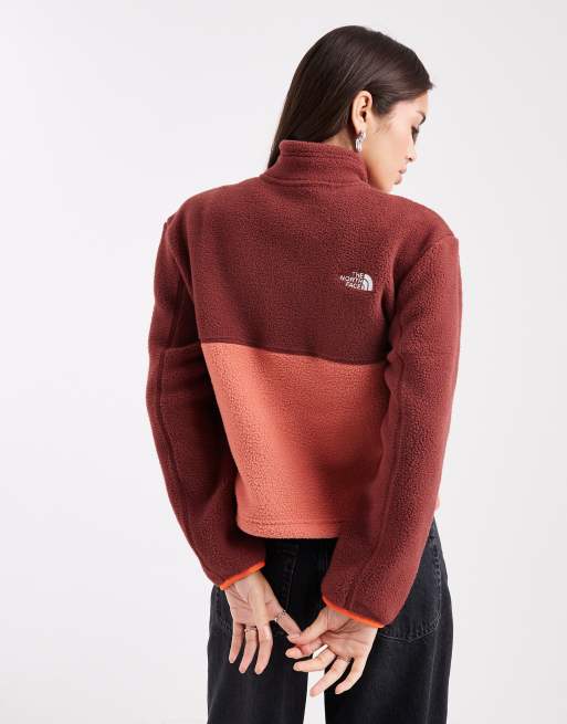 The North Face Yumiori 1/4 zip fleece in red, 4 of 4