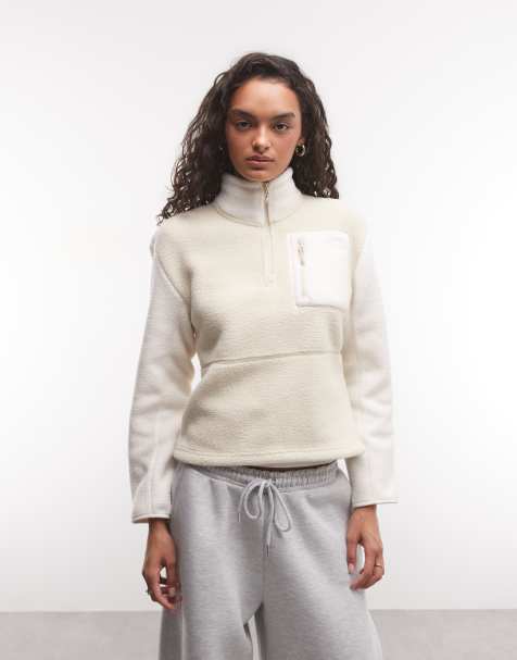 The North Face Yumiori 1/4 zip in stone and white - view 1