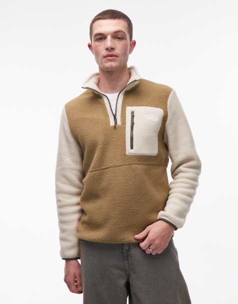 The North Face - Yumiori - Beige fleecetrøje med 1/4 lynlås og blokfarvet design - view 1