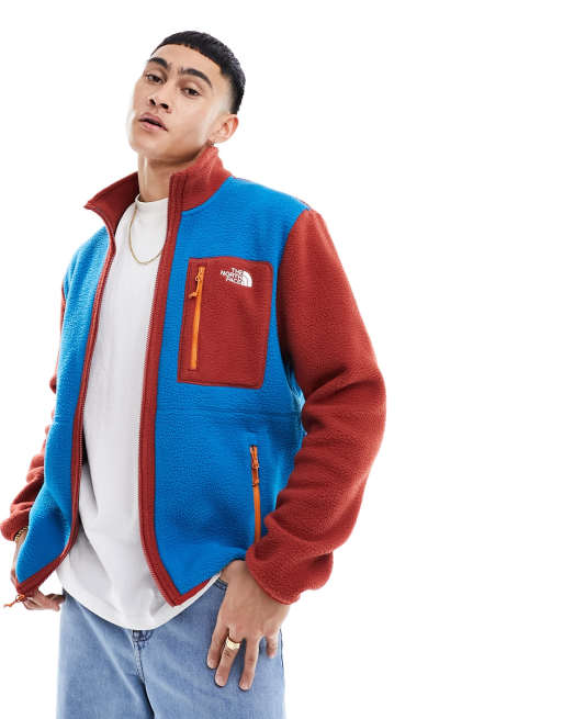 The North Face – Yumiori – Blå och röd, blockfärgad fleecejacka i grov modell med dragkedja
