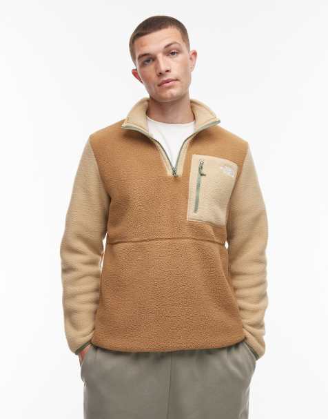 The North Face – Yumiori – Brązowa bluza polarowa z blokami kolorów i suwakiem pod szyją - view 1