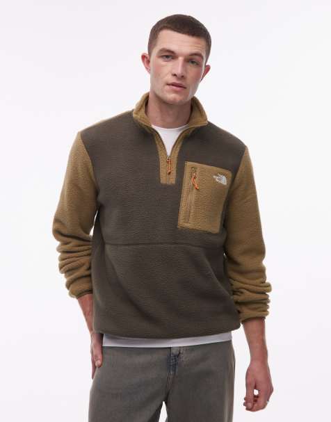 The North Face Yumiori - Brun fleece med 1/4 lynlås og farveblokke - view 1