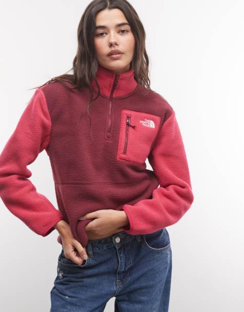 The North Face Yumiori con cremallera de 1/4 en burdeos y rojo - view 1