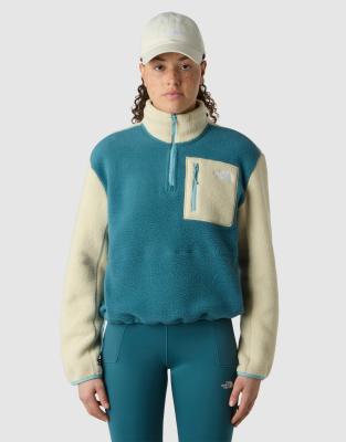 The North Face - Yumiori - Fleece-Jacke in Space / Gravel / Blue Eclip mit kurzem Reißverschluss-Blau