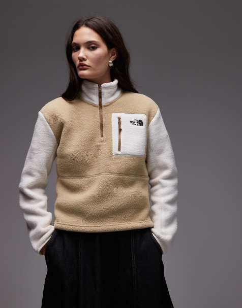 The North Face – Yumiori – Fleece-Sweatshirt in Beige mit kurzem Reißverschluss - view 1