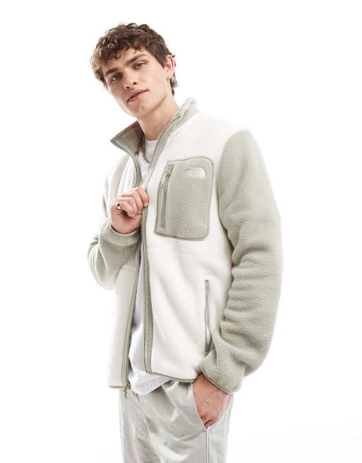 The North Face – Yumiori – Fleece-Sweatshirt in gebrochenem Weiß mit Farbblockdesign und durchgehendem Reißverschluss