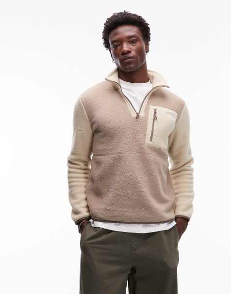 The North Face – Yumiori – Fleece-Sweatshirt in Hellgrau mit Colourblock-Design und kurzem Reißverschluss - view 1