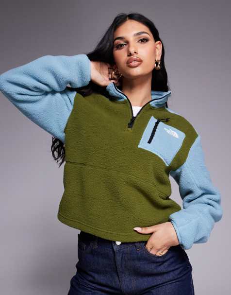 The North Face – Yumiori – Fleece-Sweatshirt in Khaki mit kurzem Reißverschluss - view 1