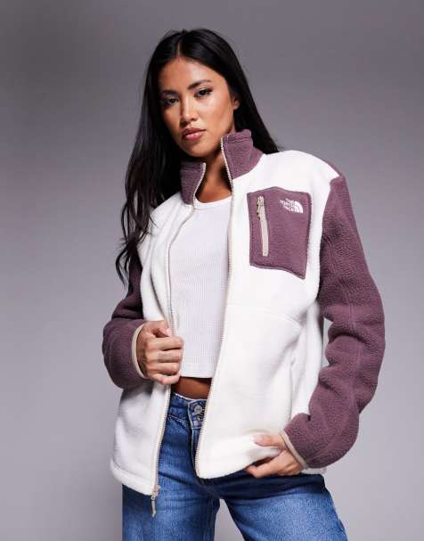 The North Face – Yumiori – Fleecejacke in White Dune und Tawny Quartz mit durchgehendem Reißverschluss - view 1