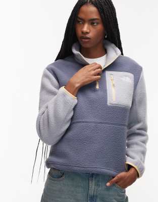 The North Face - Yumiori - Fleecepullover in Blau mit kurzem Reißverschluss