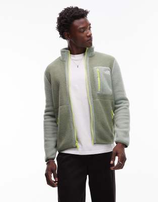 The North Face The North Face Yumiori full zip colourblock fleece in light green