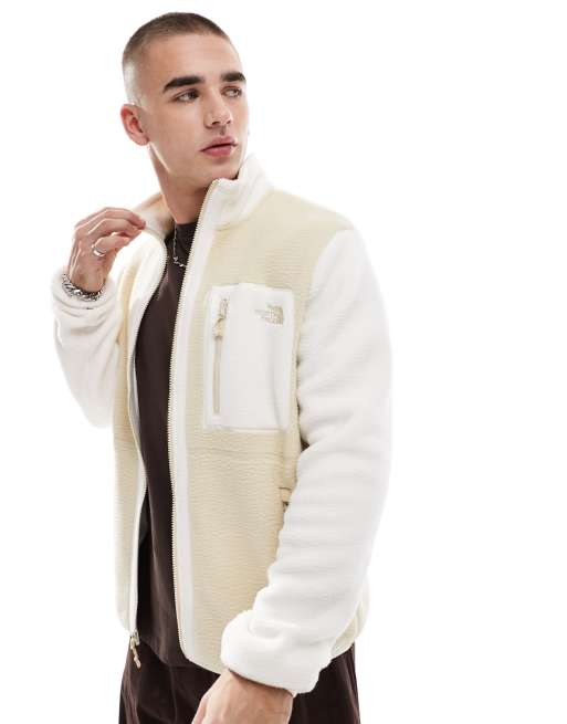 The North Face Yumiori full-zip fleece jacket in white and beige
