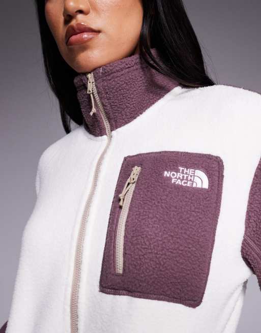 The North Face - Yumiori - Giacca in pile bianco dune/quarzo fulvo con zip, 3 di 4