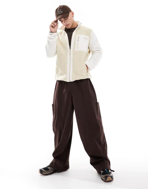 The North Face - Yumiori - Giacca in pile bianco e beige con zip - view 1