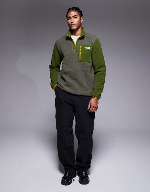 The North Face – Yumiori – Grön, blockfärgad, fleecetröja med kvartslång dragkedja, 2 av 5